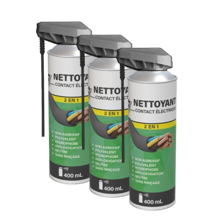 3 nettoyants contacts 400mL