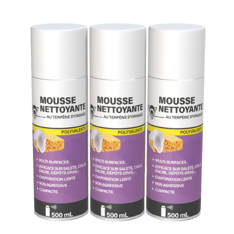 3 mousses nettoyantes 500mL