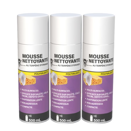 3 mousses nettoyantes 500mL