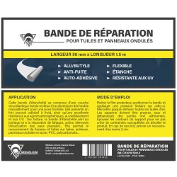 Bande réparation tuiles et panneaux ondulés 50mm x 1.5m