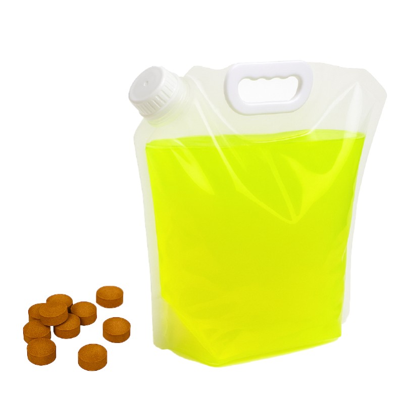 10 pastilles fluorescéine 1.25g + jerrican pliable 5L