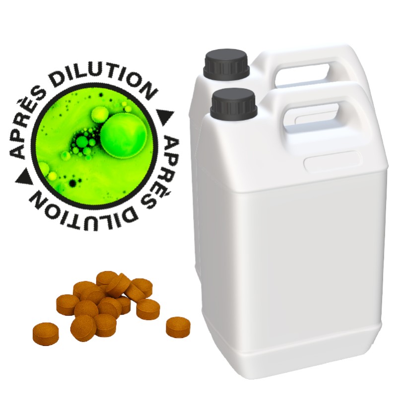 20 pastilles fluorescéine 1.25g + 2 jerricans 5L